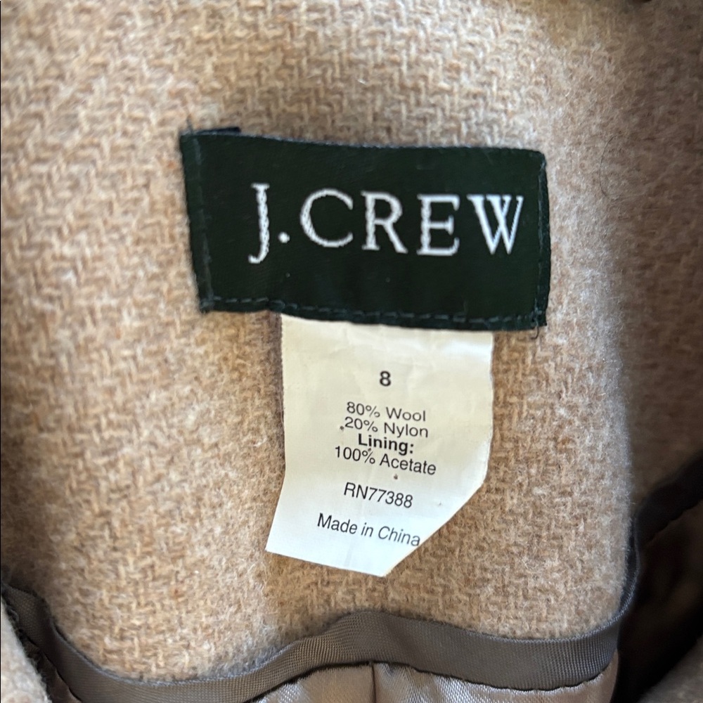 J. Crew Tan Double-Breasted Trench Coat Size 8 - Picture 3 of 7